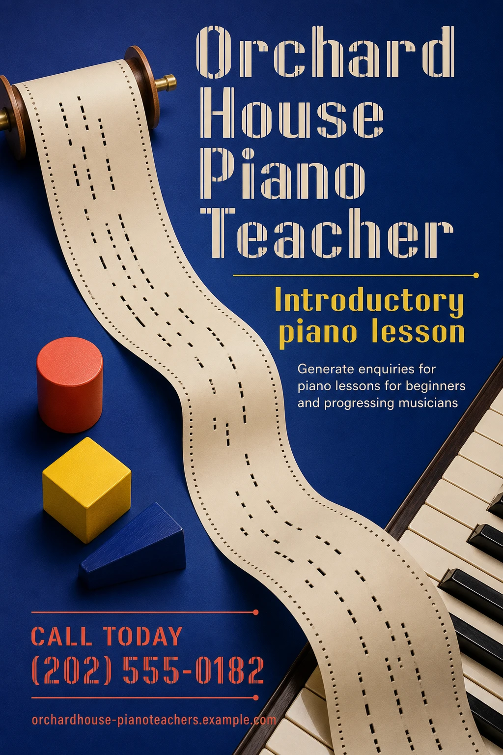 piano teacher flyer template