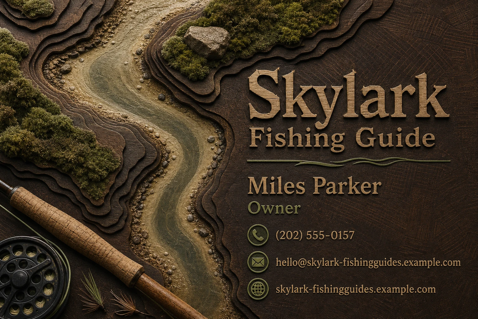 fishing guide business card template: promote guided fishing day