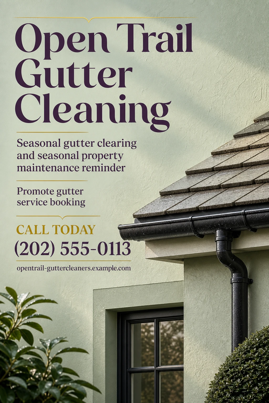 gutter cleaning service poster template: promote gutter service booking