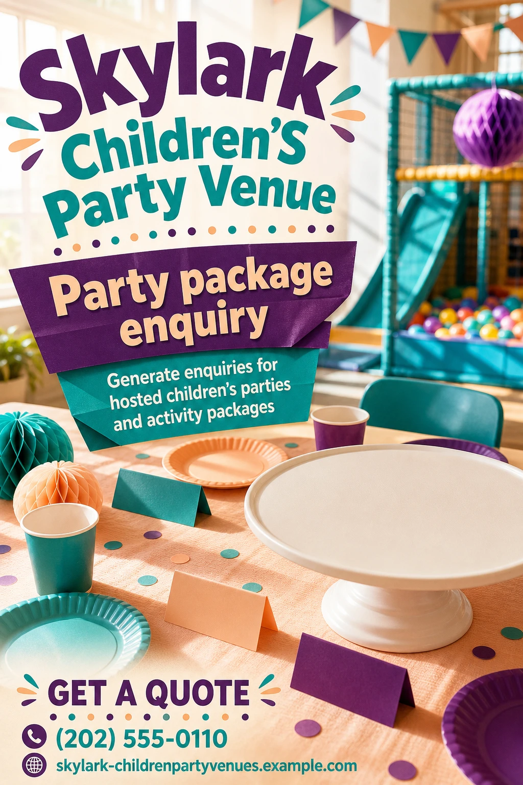 children's party venue flyer template
