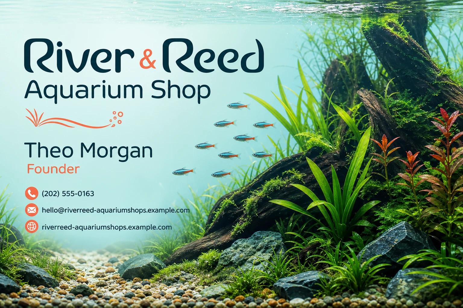 aquarium shop business card template