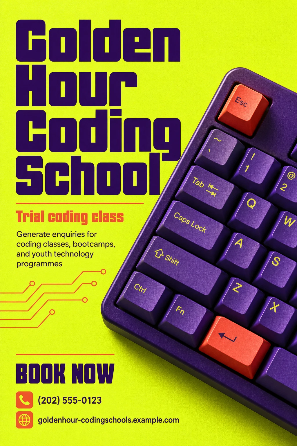 coding school poster template