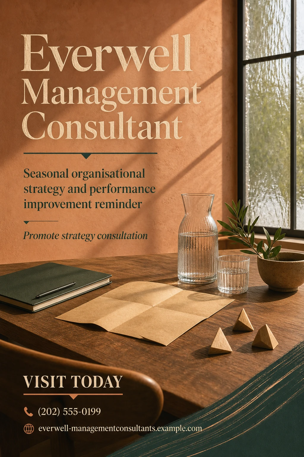 management consultant poster template: promote strategy consultation