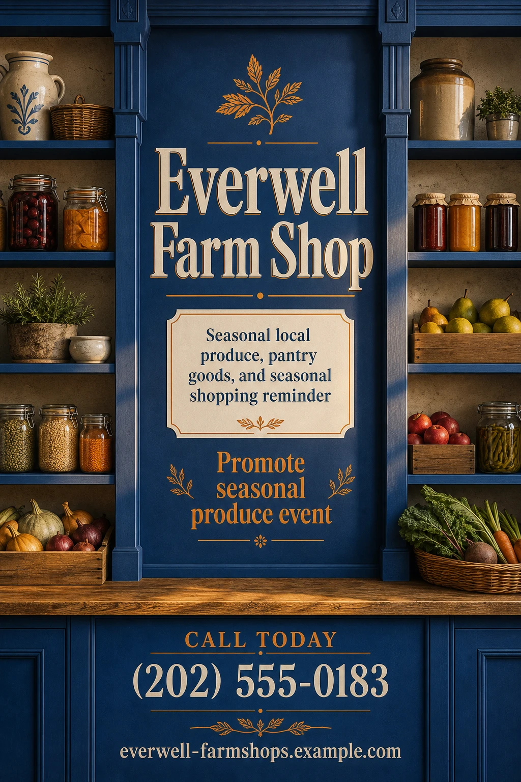 farm shop flyer template: promote seasonal produce event