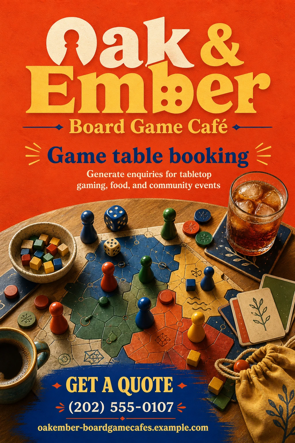 board game café flyer template