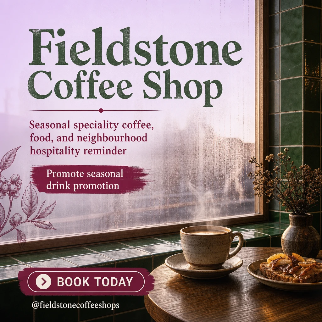 coffee shop social post template: promote seasonal drink promotion