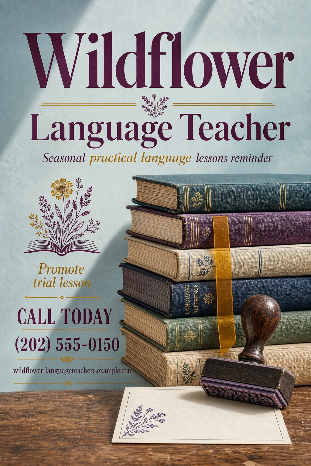 language teacher poster template: promote trial lesson
