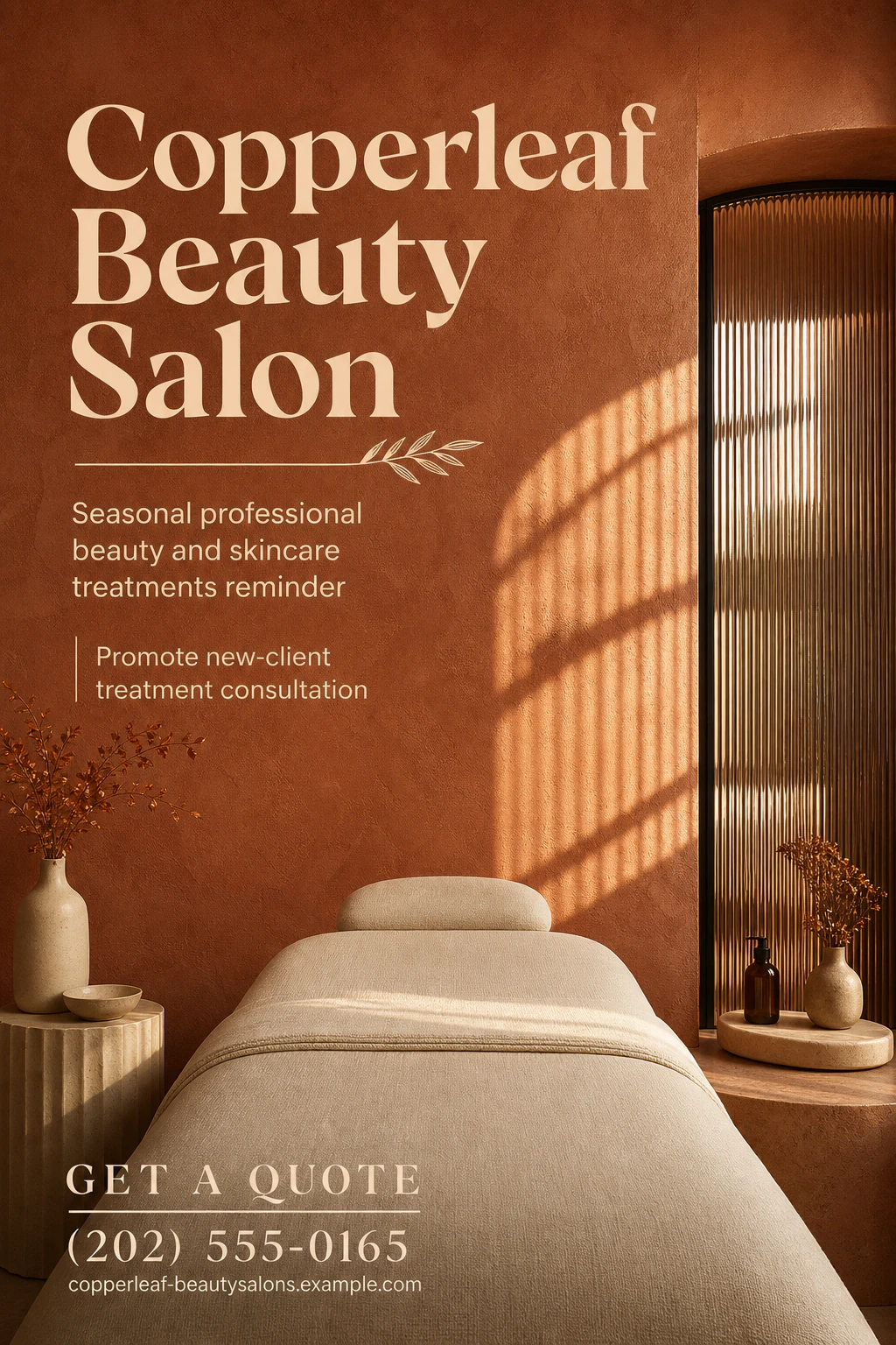 beauty salon flyer template: promote new-client treatment consultation
