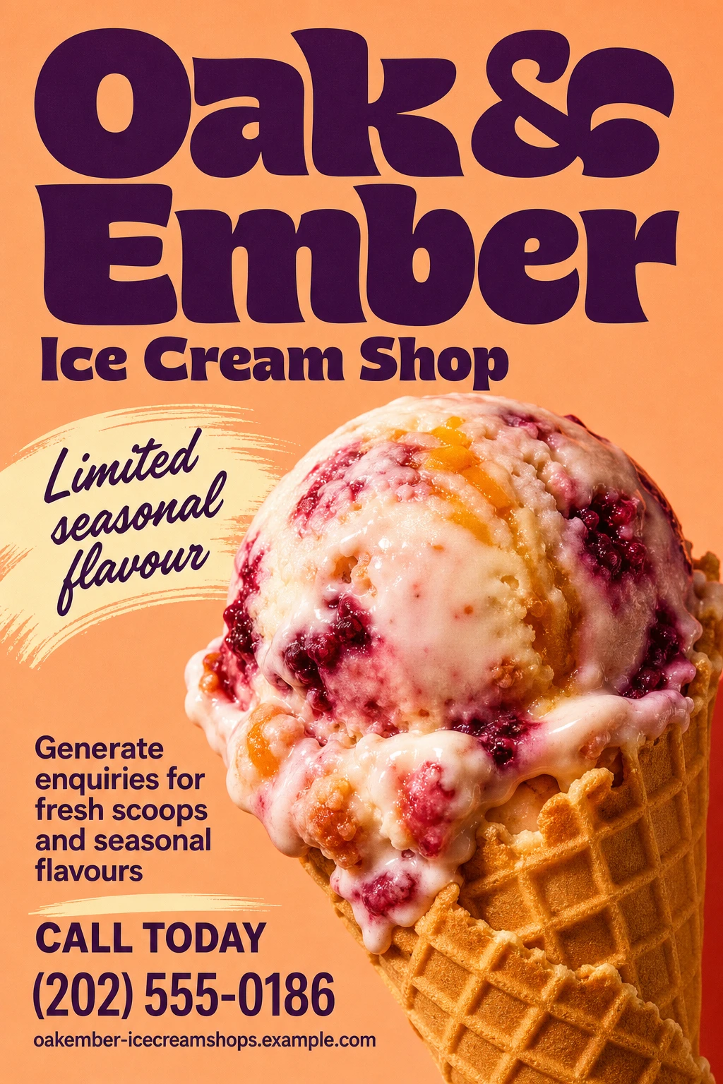 ice cream shop poster template