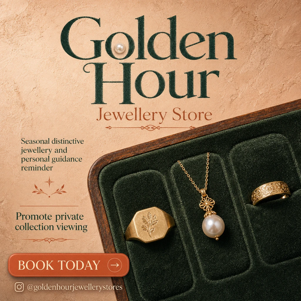 jewellery store social post template: promote private collection viewing
