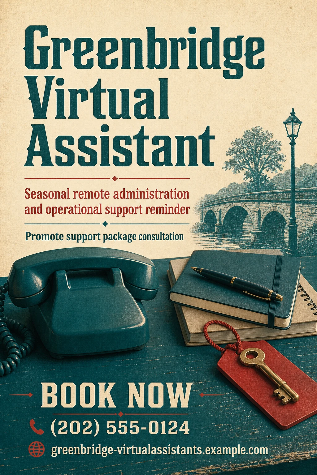 virtual assistant poster template: promote support package consultation