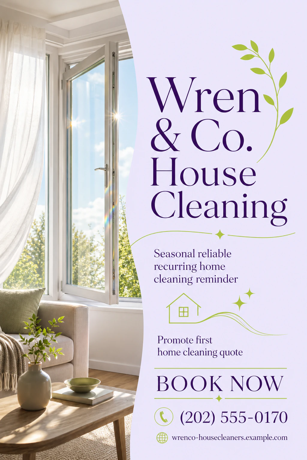 house cleaning service flyer template: promote first home cleaning quote