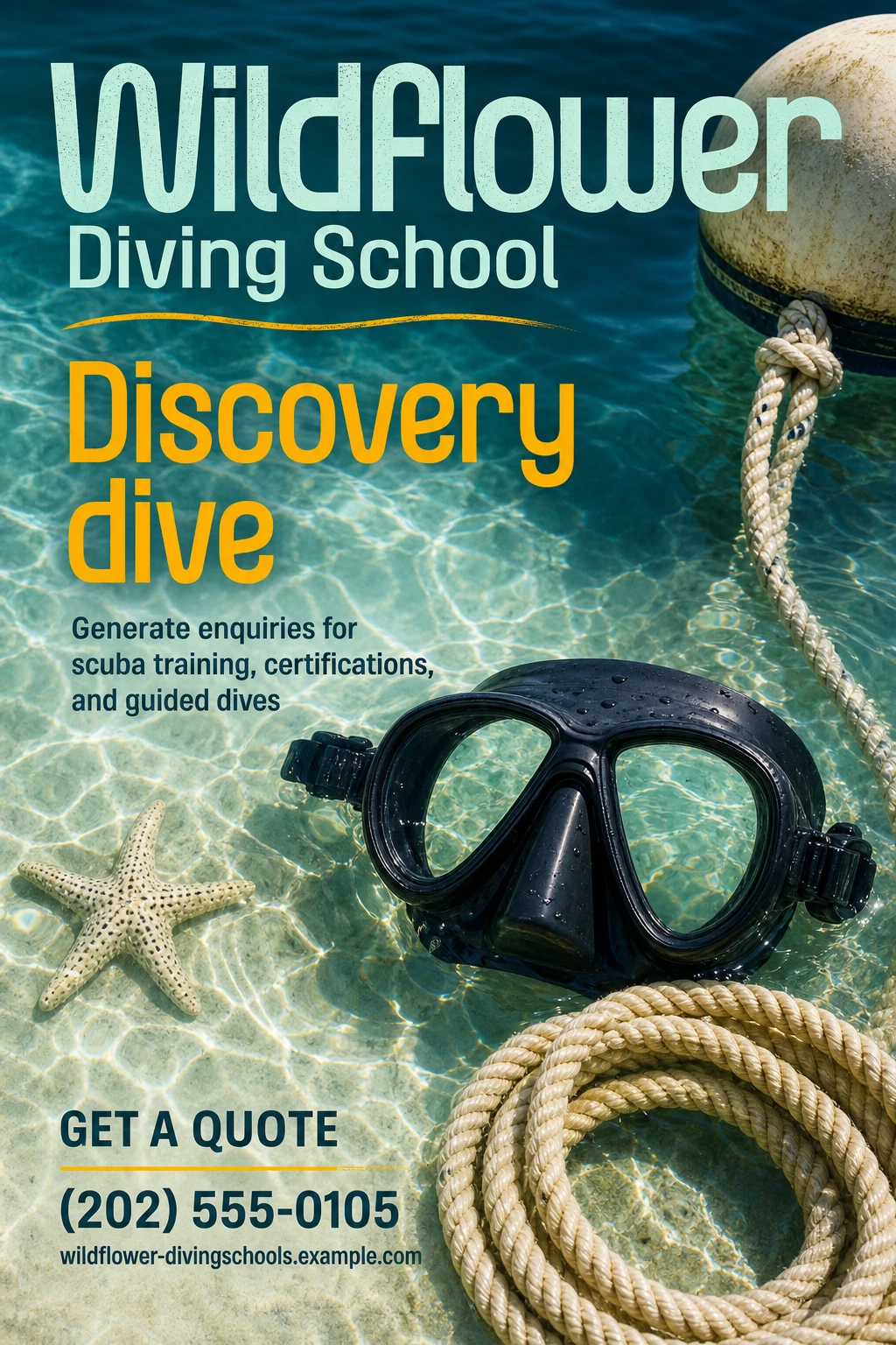 diving school flyer template