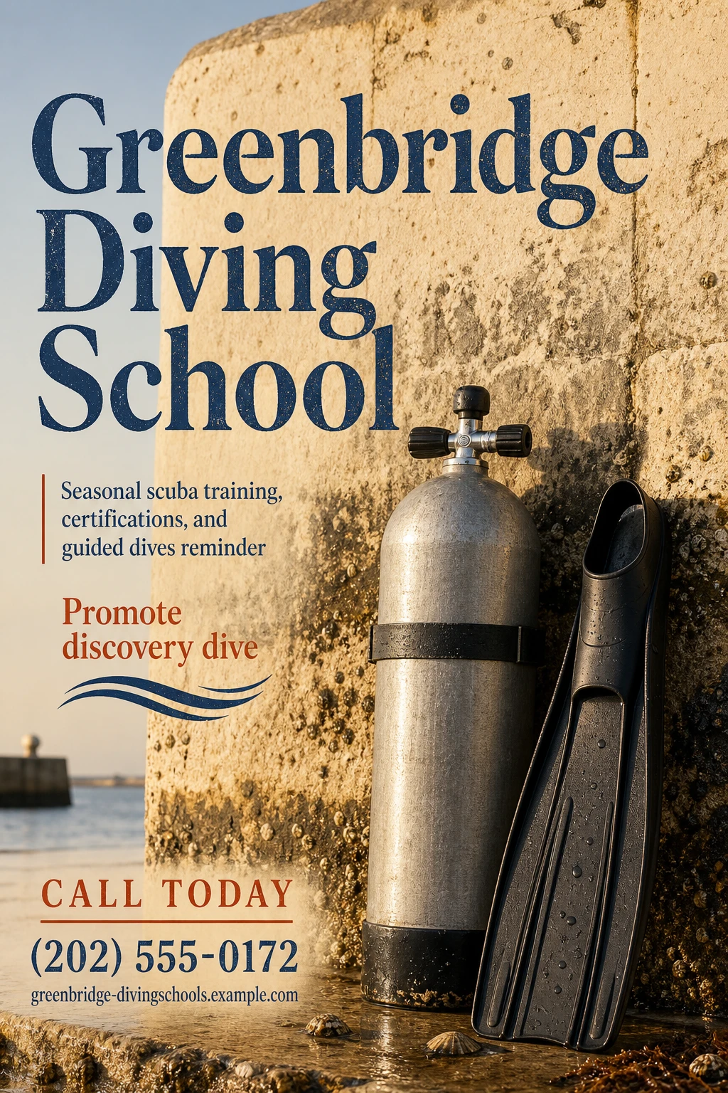 diving school flyer template: promote discovery dive