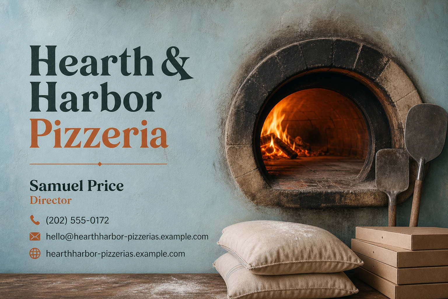 pizzeria business card template: promote family pizza offer