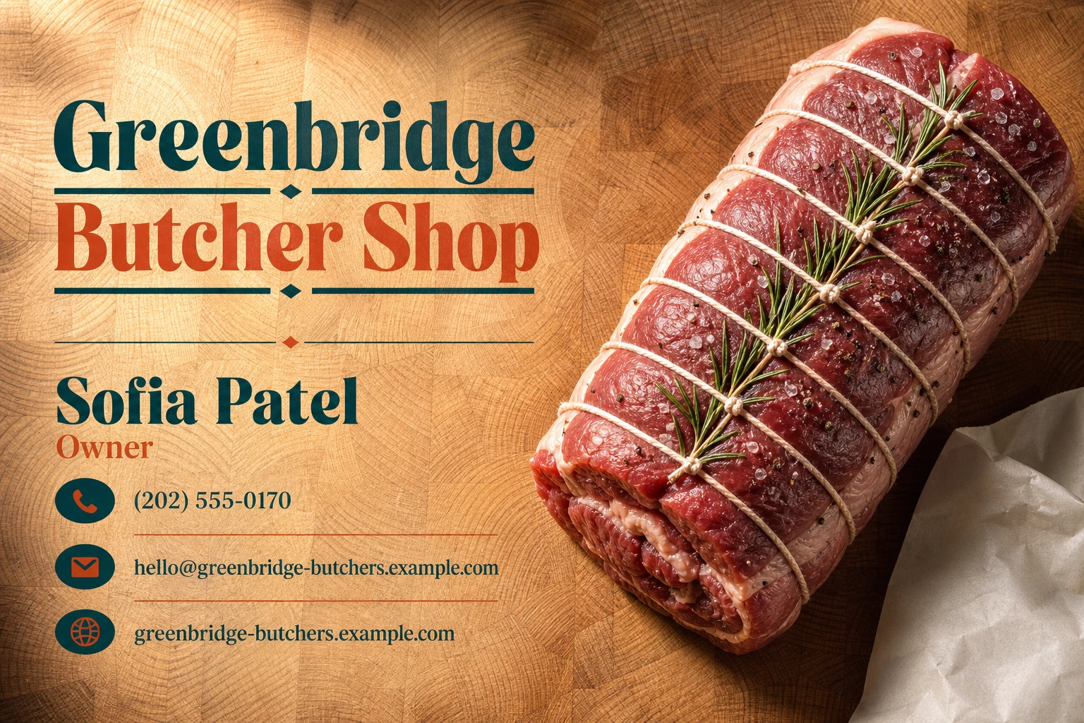 butcher shop business card template