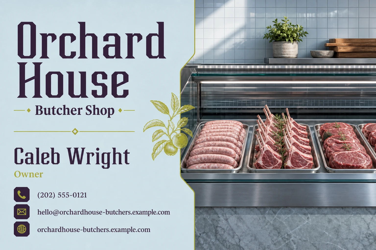 butcher shop business card template: promote seasonal order collection