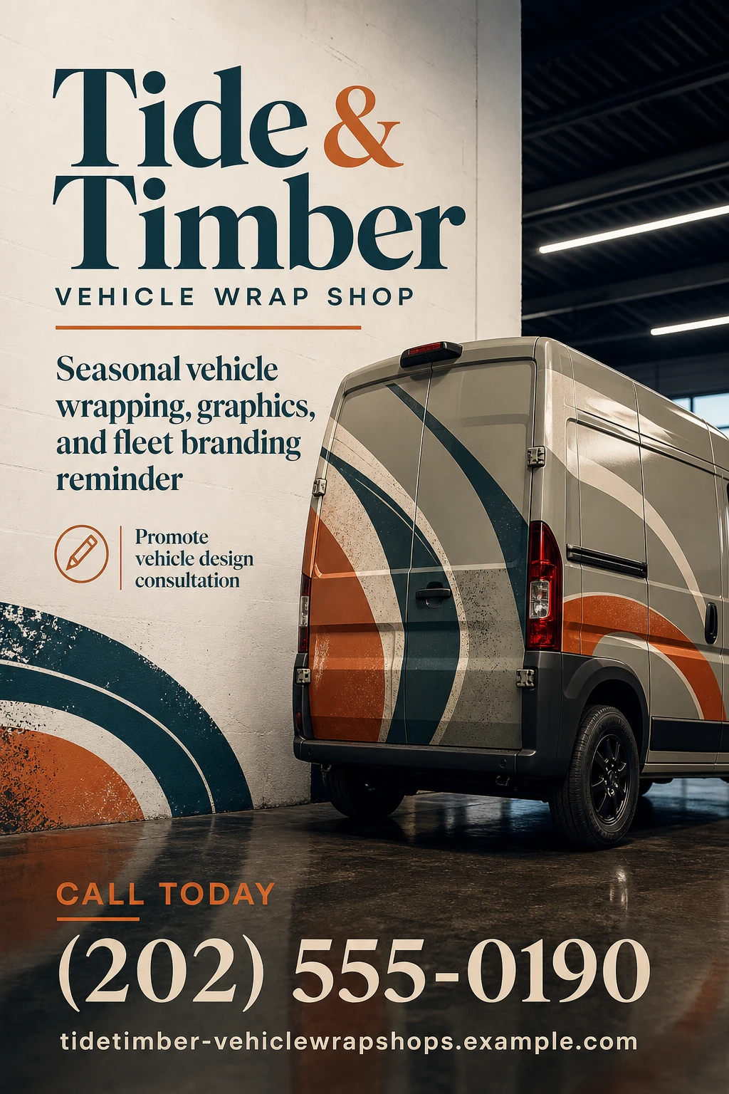 vehicle wrap shop flyer template: promote vehicle design consultation