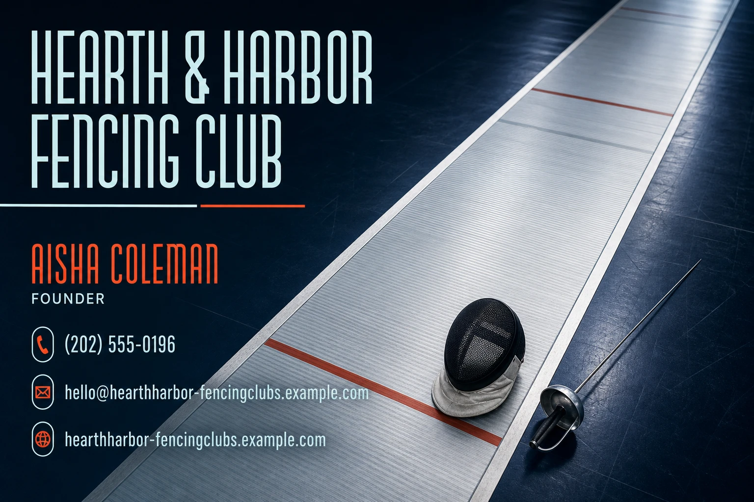 fencing club business card template