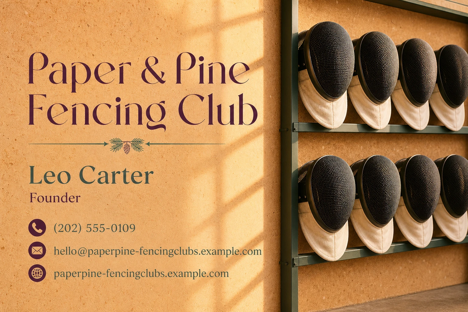 fencing club business card template: promote beginner fencing course