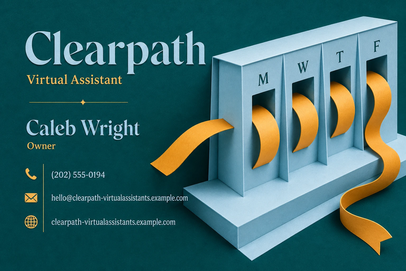 virtual assistant business card template: promote support package consultation