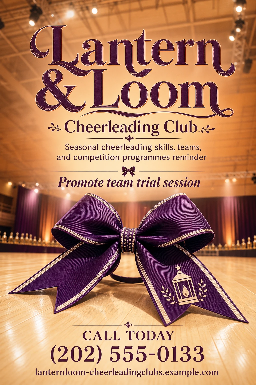 cheerleading club flyer template: promote team trial session