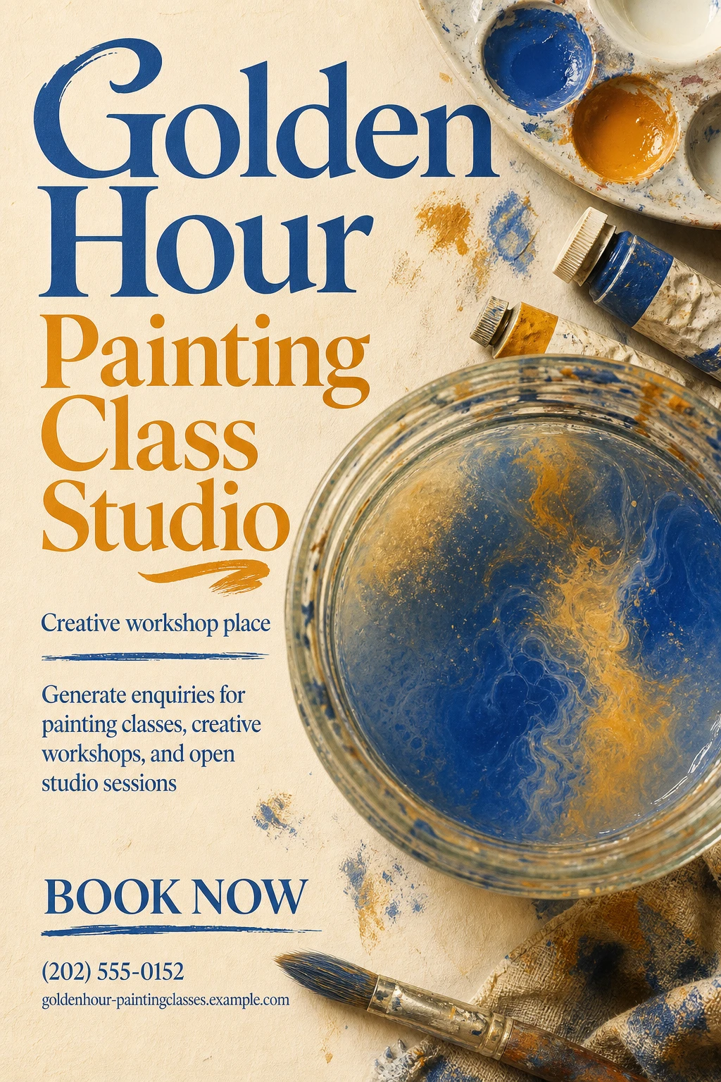 painting class studio flyer template