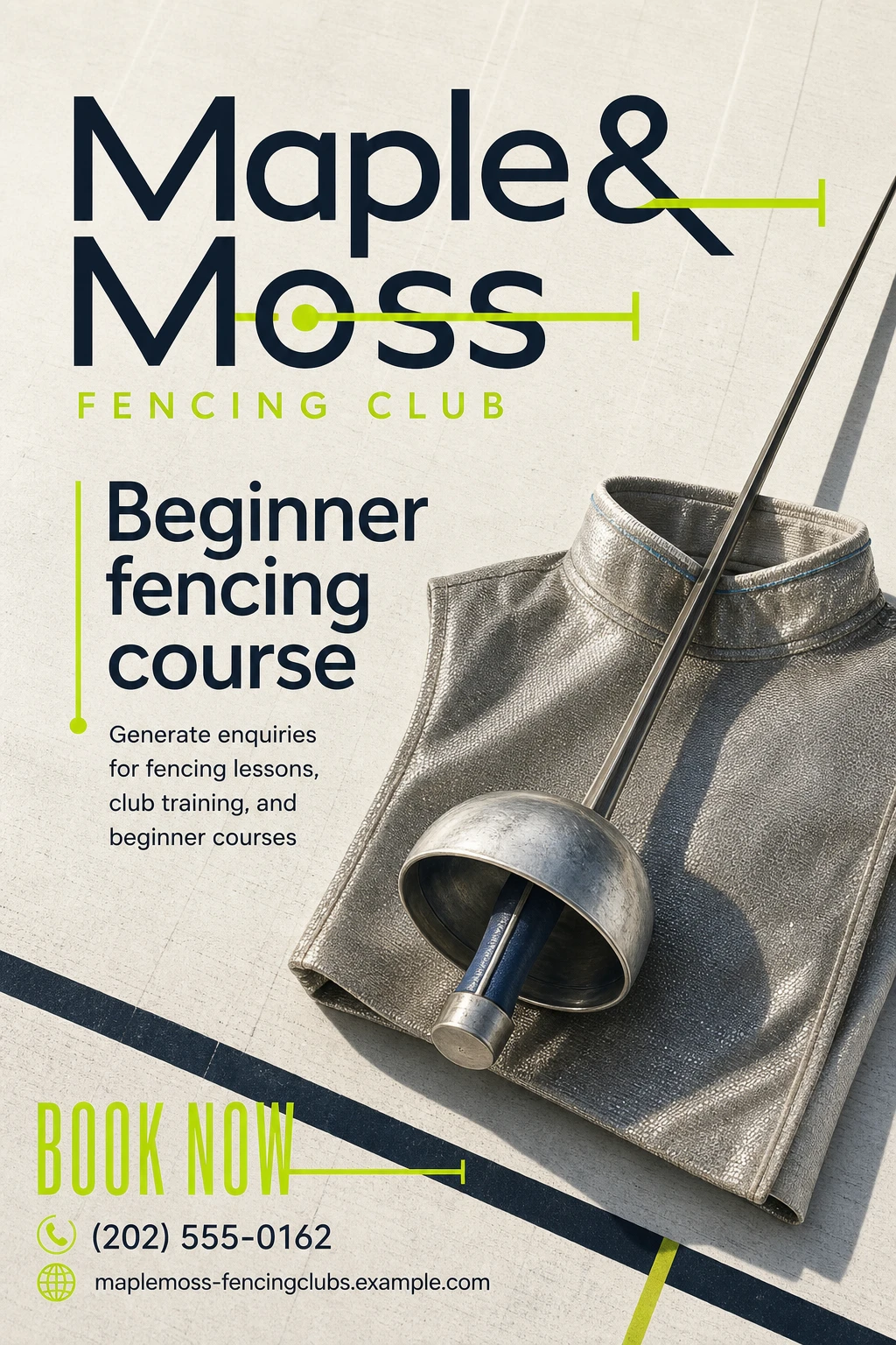 fencing club poster template