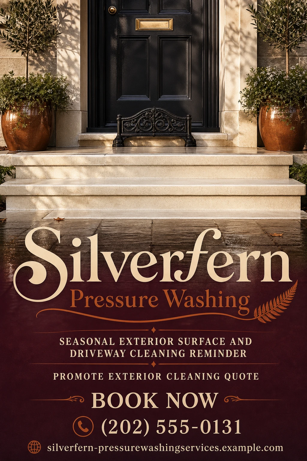 pressure washing service flyer template: promote exterior cleaning quote