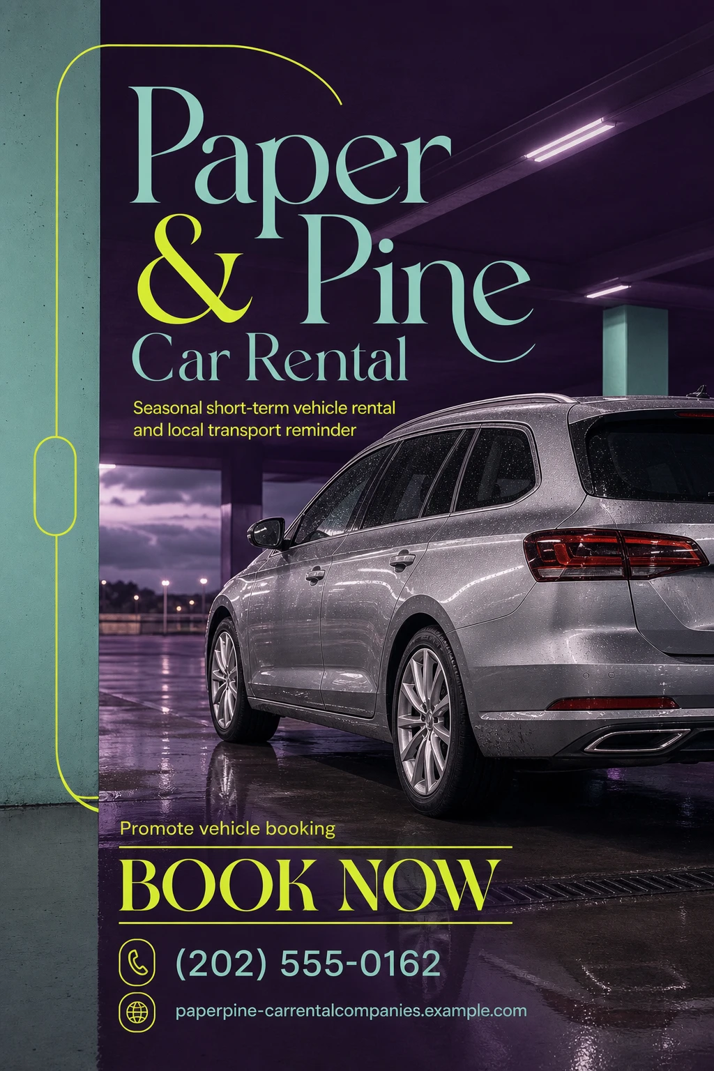 car rental company flyer template: promote vehicle booking