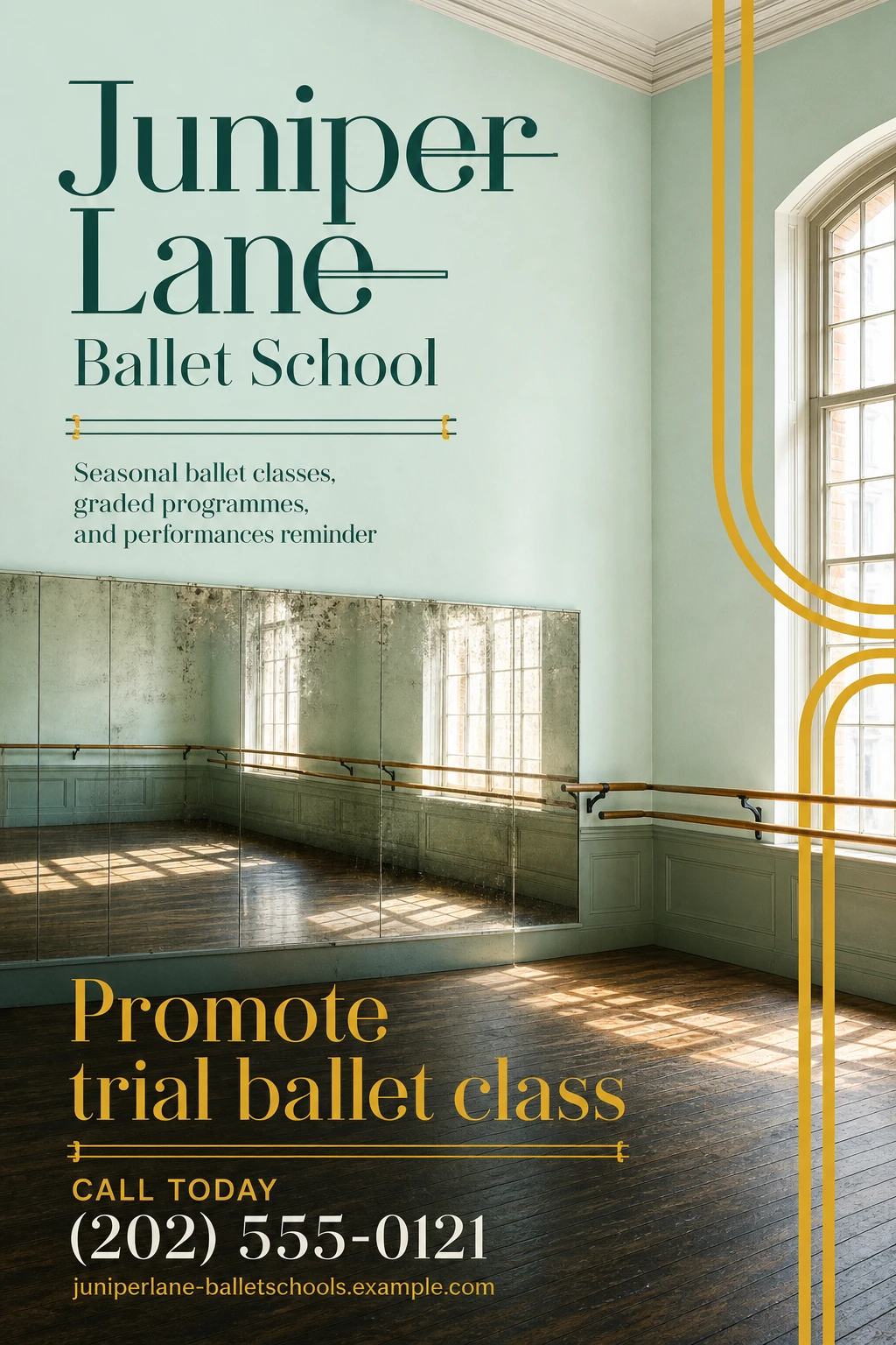 ballet school poster template: promote trial ballet class