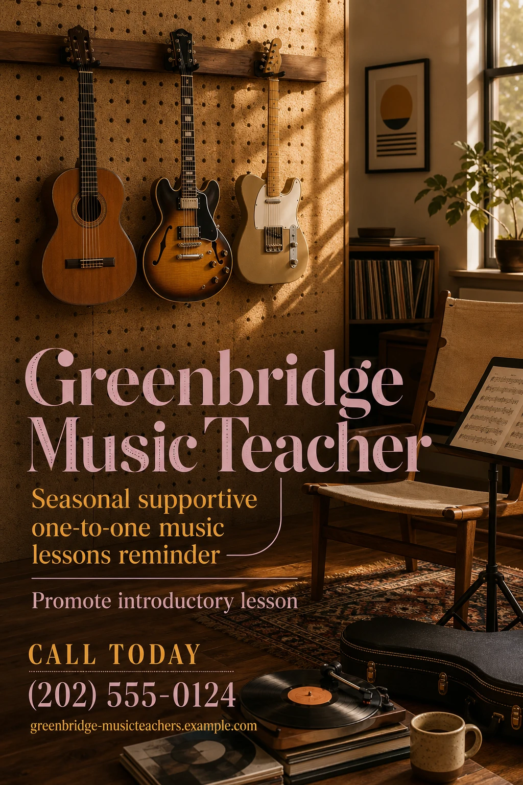music teacher poster template: promote introductory lesson