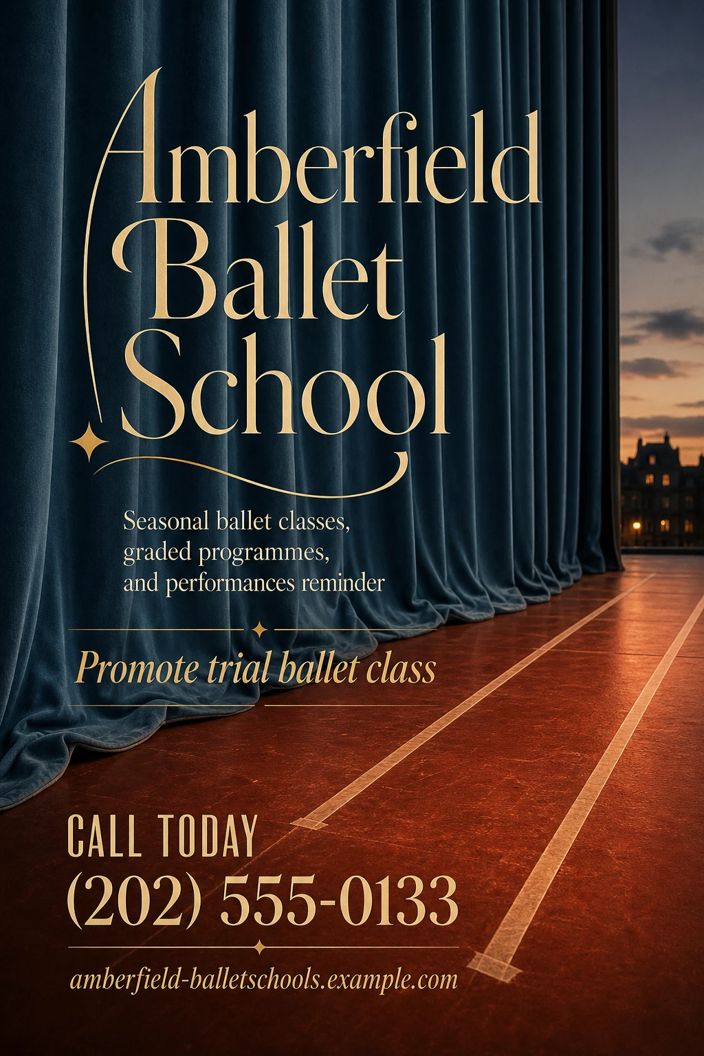 ballet school flyer template: promote trial ballet class