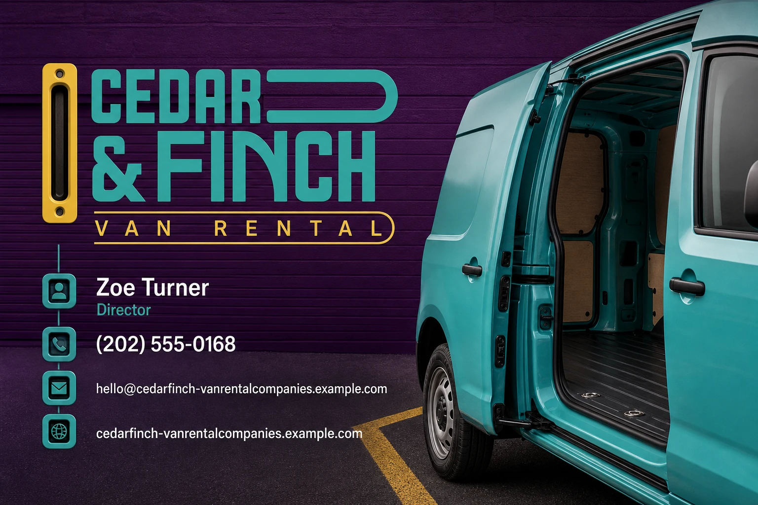 van rental company business card template