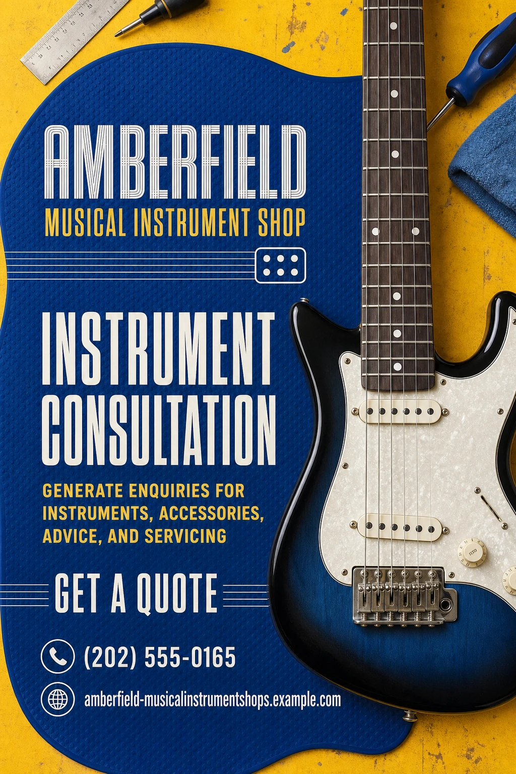 musical instrument shop flyer template