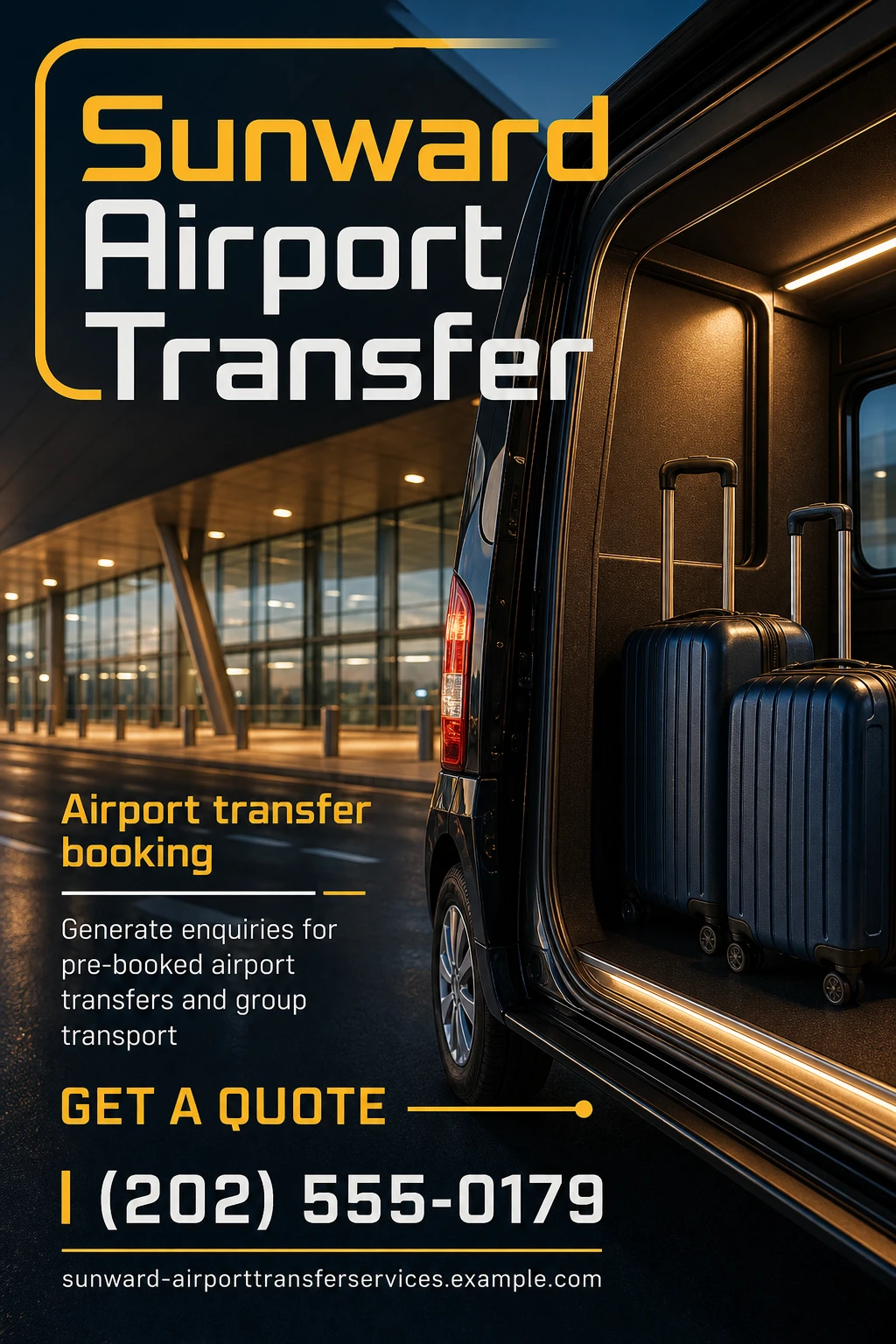 airport transfer service flyer template