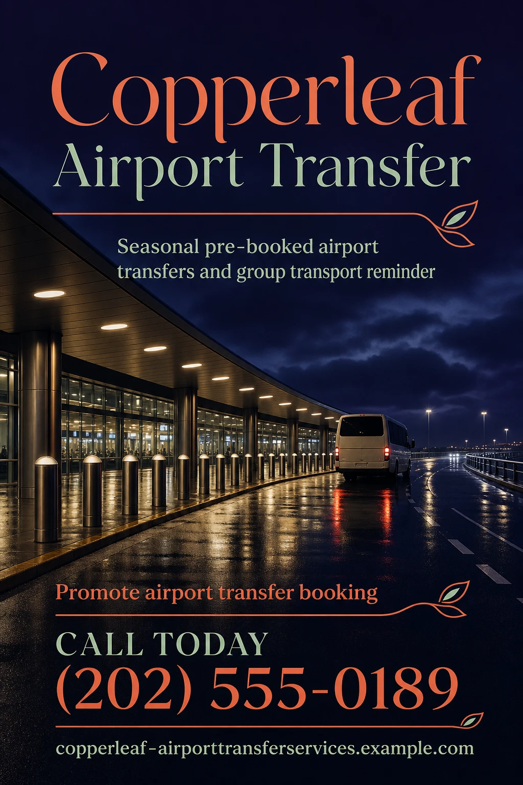 airport transfer service flyer template: promote airport transfer booking