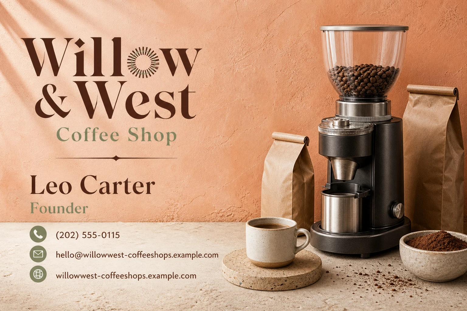 coffee shop business card template: promote seasonal drink promotion