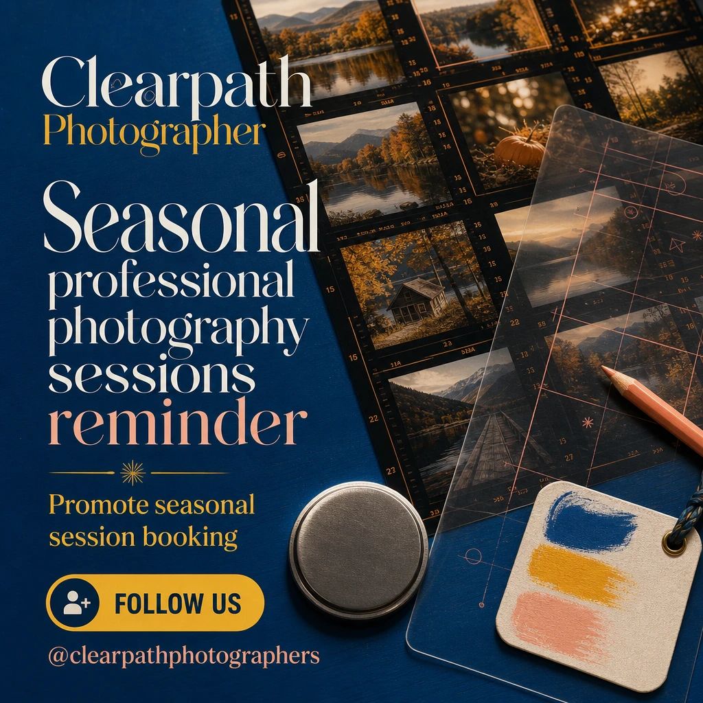 photographer social post template: promote seasonal session booking