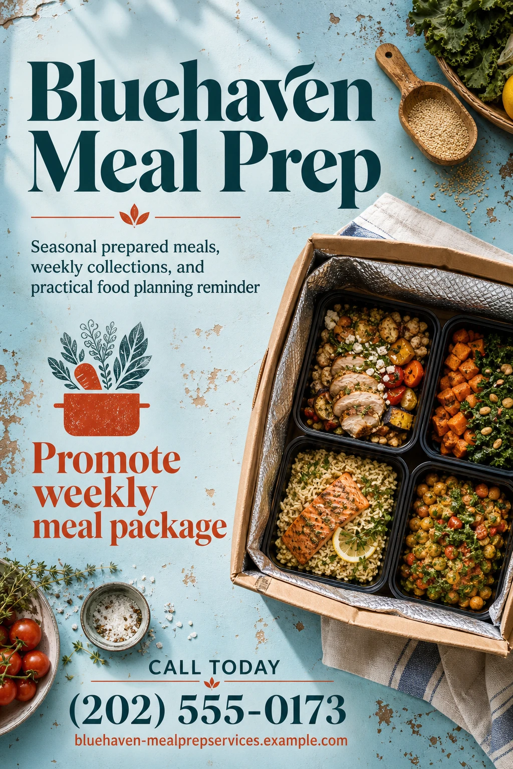 meal prep service flyer template: promote weekly meal package