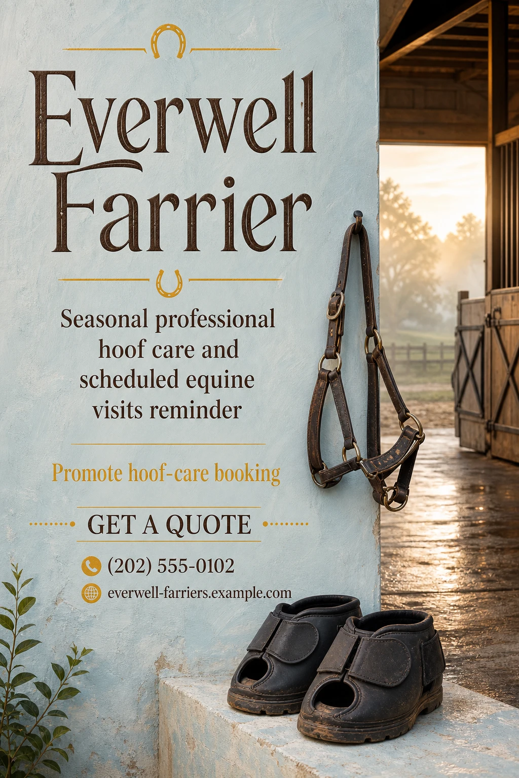 farrier flyer template: promote hoof-care booking