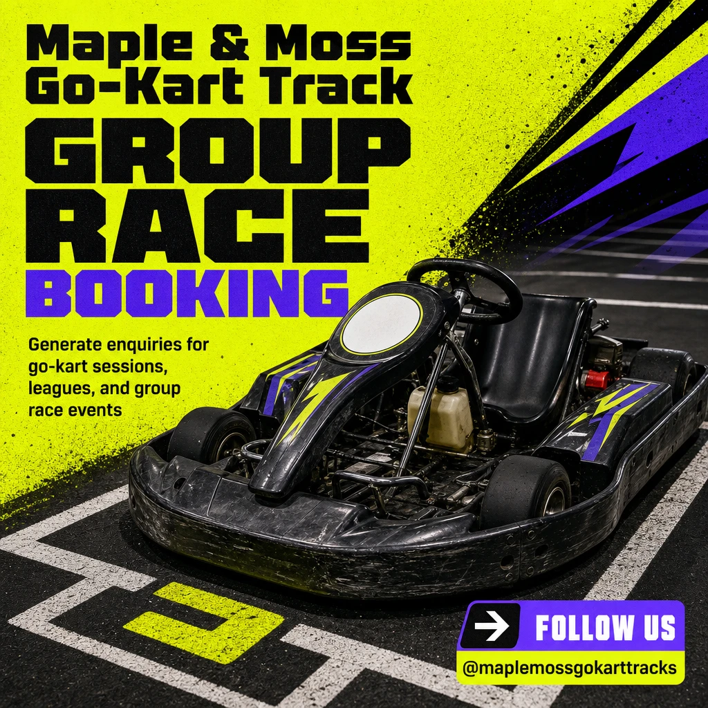 go-kart track social post template