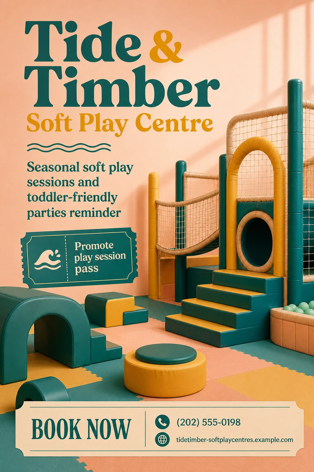 soft play centre flyer template: promote play session pass