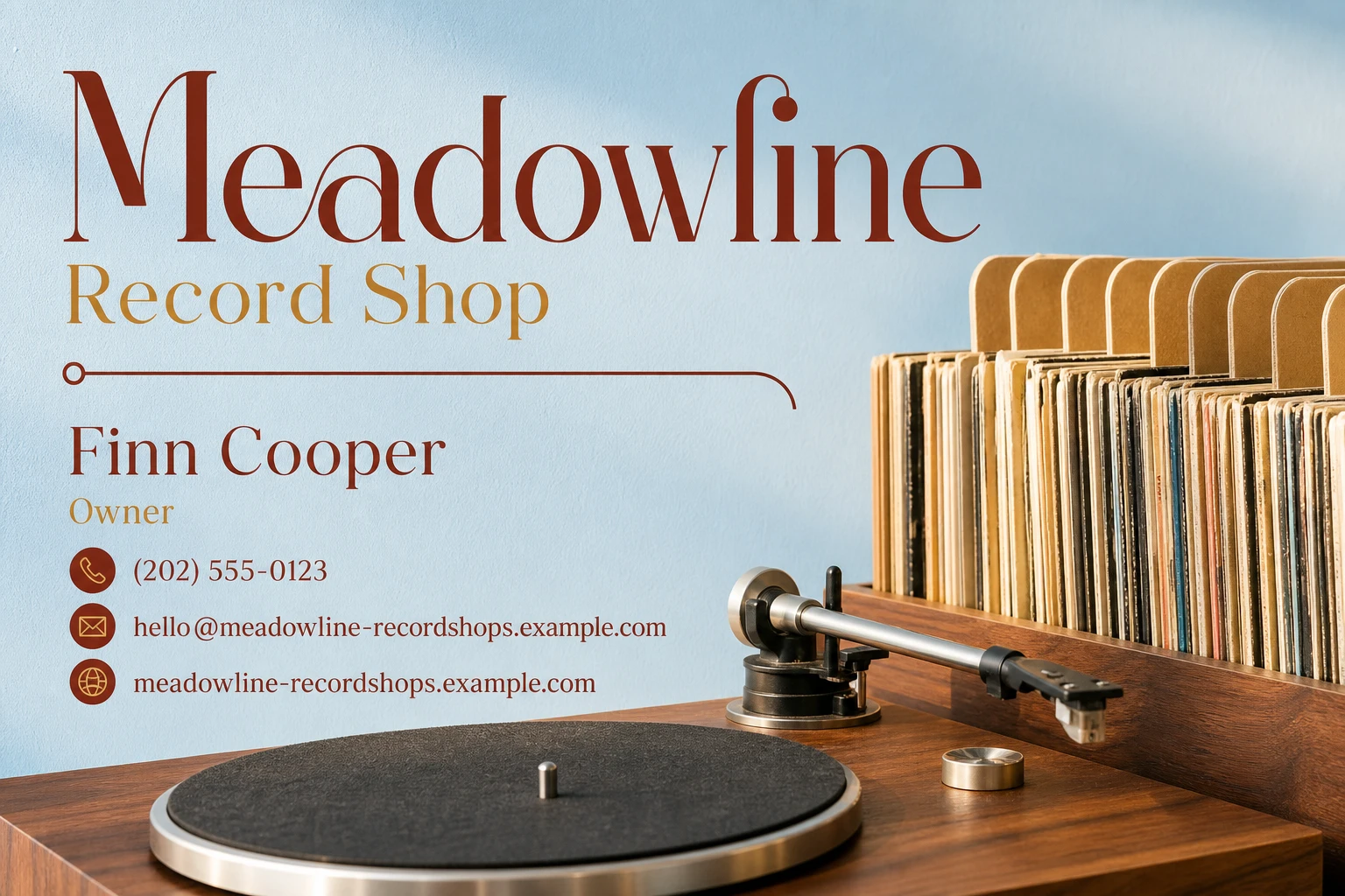 record shop business card template: promote new release event