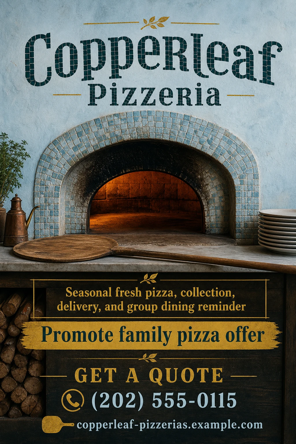 pizzeria flyer template: promote family pizza offer
