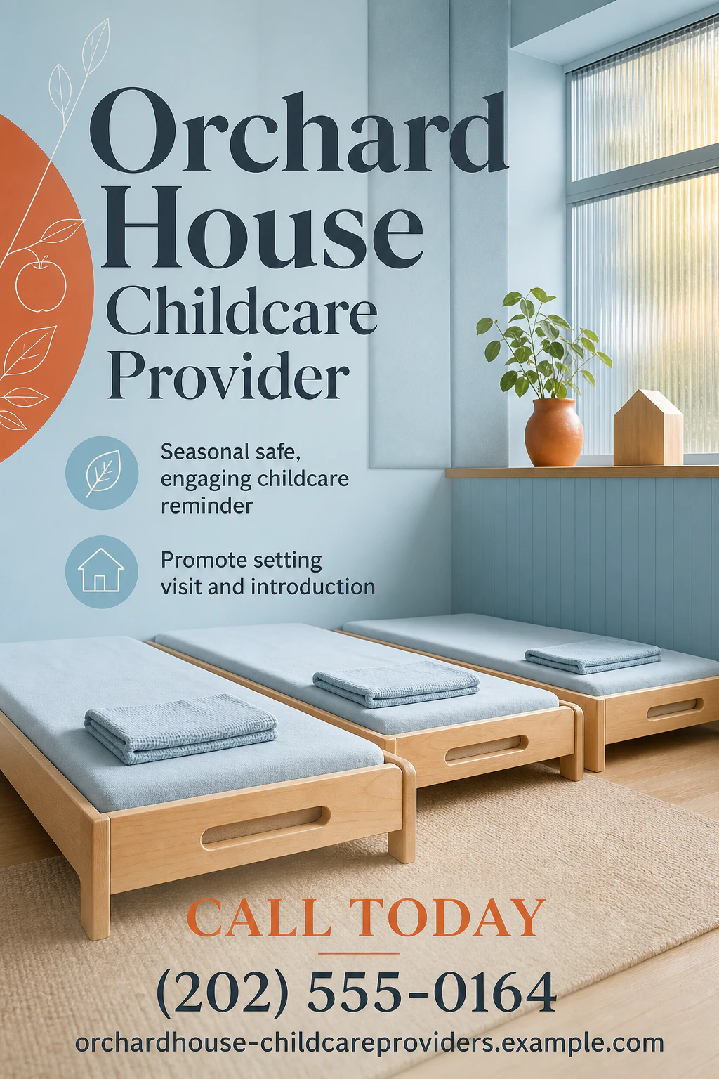 childcare provider flyer template: promote setting visit and introduction