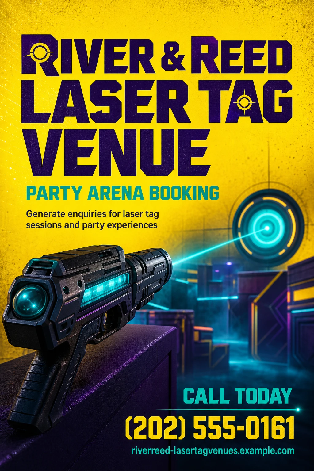 laser tag venue poster template