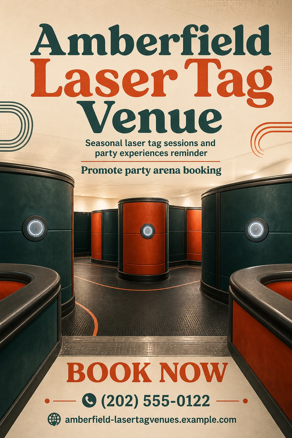 laser tag venue poster template: promote party arena booking