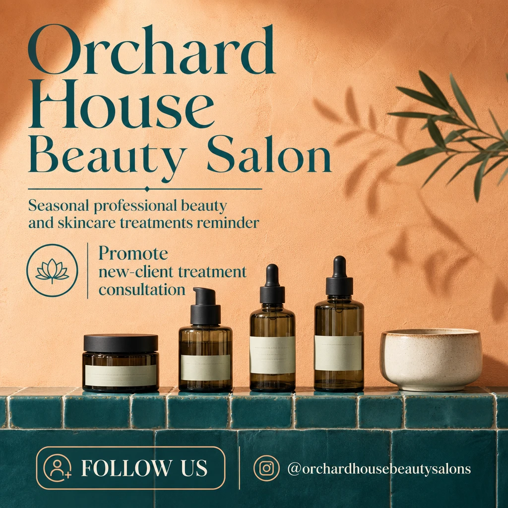beauty salon social post template: promote new-client treatment consultation
