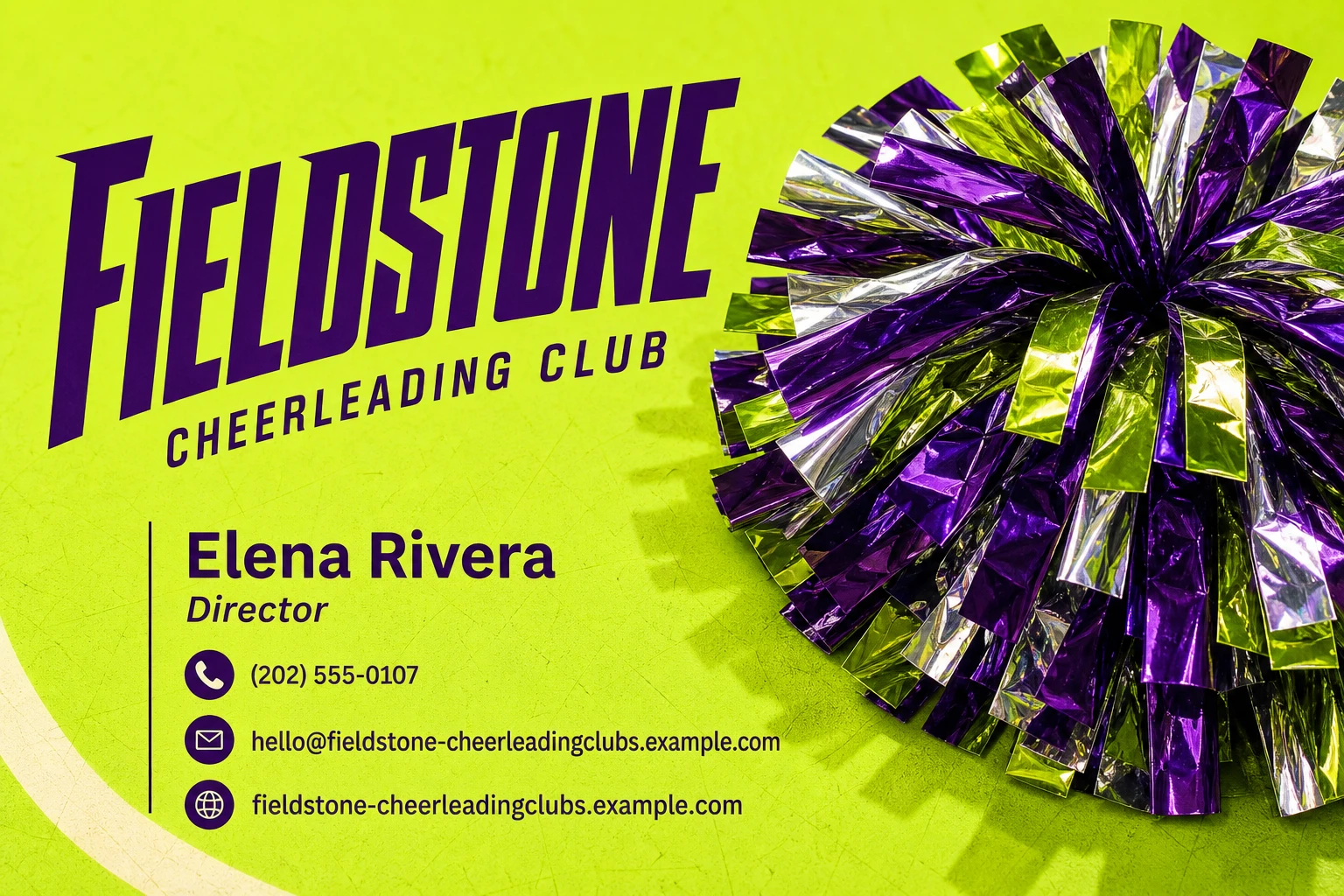 cheerleading club business card template